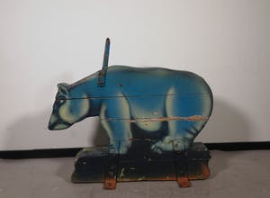 Nieuwe Kunst - Houten IJsbeer van Draaimolen, Kermis attribuut (Zwaar) kopen? Bied vanaf 100!
