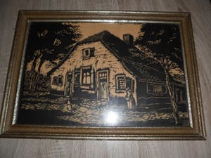 Paul van Dam - Houtsnede, Boerderijgezicht. kopen? Bied vanaf 20!