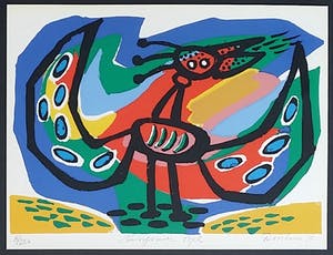 Anton Rooskens - Anton Rooskens - Zingende vogel, litho (mooi ingelijst) kopen? Bied vanaf 200!