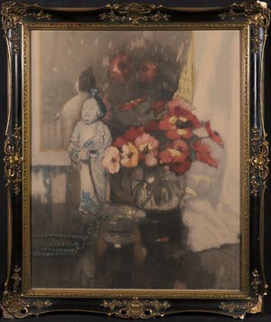 Marcel Hess - Aquatint, Interieur met anemonen - Ingelijst kopen? Bied vanaf 1!