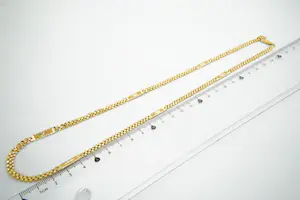 NV96- Lang (55+cm) mooi bewerkt geel gouden 14 karaats "Oyster" schakel  collier kopen? Bied vanaf 810!