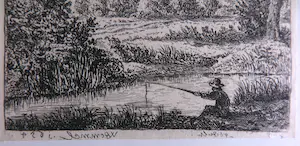 Willem van Bemmel - Ets, Een Visser in een Landschap kopen? Bied vanaf 1!