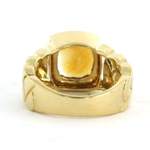 18k gouden ring bezet met citrien en aan entourage briljant geslepen diamant kopen? Bied vanaf 650!