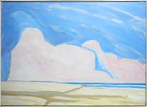 Paul Overhaus - Acryl op doek, Breed Strand - Ingelijst (Groot) verkocht voor € 100!