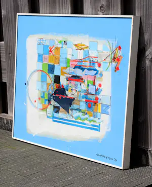 Sam Middleton - Ingelijste gemengde techniek: "Drum Beat - 2002 kopen? Bied vanaf 799!