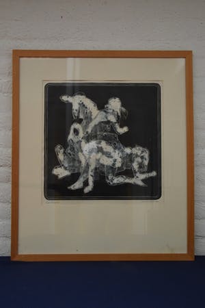 Jan van Geem - Beweging, 1970 - Linosnede op papier - BKR Haarlem kopen? Bied vanaf 20!