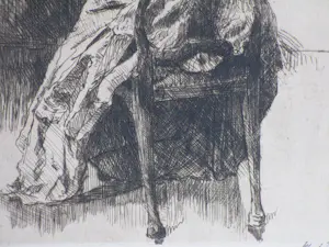 Albert Roelofs - Gitaarspelende dame - Ets kopen? Bied vanaf 60!