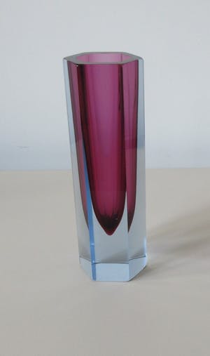 Flavio Poli - Zeshoekige Sommerso glazen vaasje - Vetri Seguso Murano kopen? Bied vanaf 1!