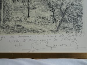 Serge Mendjisky - Grote ingelijste litho , Saint-Paul-de-Vence – met dédicace - 1982 kopen? Bied vanaf 75!