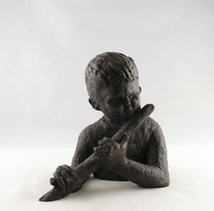 Bets van Wezel - Brons, Jongen met fluit kopen? Bied vanaf 1!