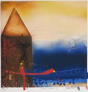 Theo Koster - Pigmentdruk en collage en verf, Seascape (Tweeluik) kopen? Bied vanaf 1!