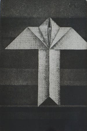 Ada Breedveld - Ingelijste ets en aquatint , Papieren vliegtuigje – 1979 – nr. 4 van 12 ex. kopen? Bied vanaf 40!