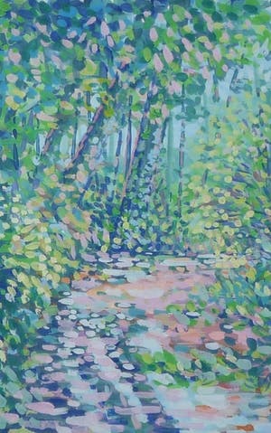 Jan Bernard Meinen - Pointilistisch bosgezicht kopen? Bied vanaf 99!