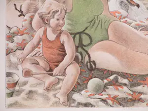 Pol Dom - Een dagje op het strand - Kleurenlitho kopen? Bied vanaf 58!