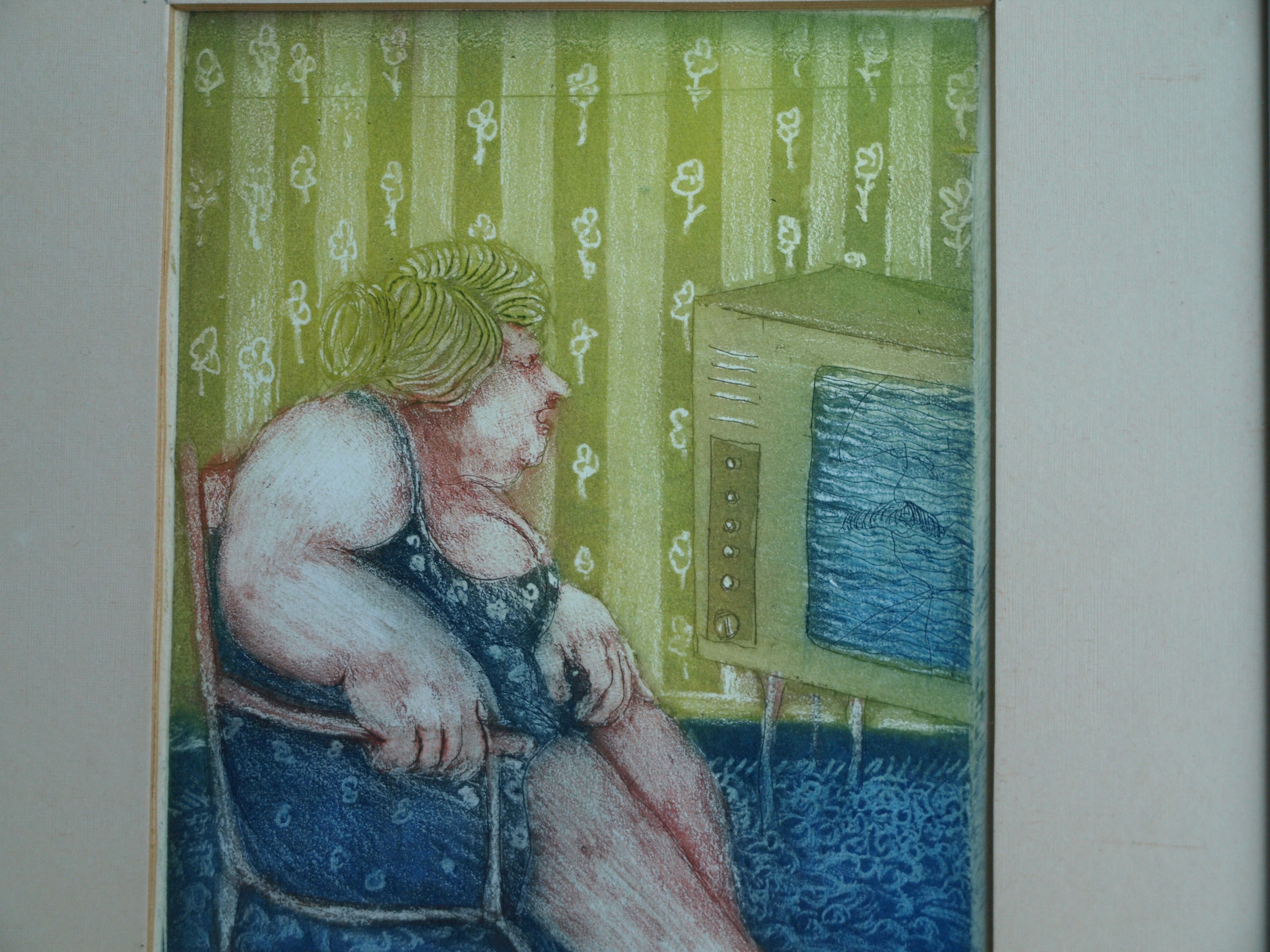 Wim Worm - Ets , Mary IV, Voor de TV – gesigneerd en ingelijst – 1971  kopen? Bied vanaf 25!