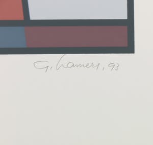 Godfried Lamers - Twee zeefdrukken, Abstract-geometrische composities kopen? Bied vanaf 35!