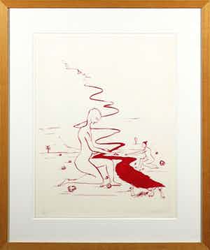 Henk Visch - Litho, Nr. 2 - Ingelijst verkocht voor € 50!