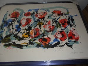 Nic Jonk - Zeefdruk, Roses - Ingelijst (Groot) kopen? Bied vanaf 100!