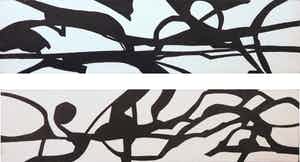 Paul Overhaus - Acryl op board , Lot van twee voorstellingen verkocht voor € 80!