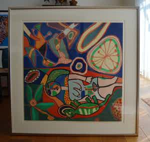 Corneille - zeefdruk - Musique du Printemps II - ingelijst verkocht voor € 475!