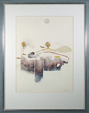 Francis Mean - Kleurenets en collage, Landschap - Ingelijst kopen? Bied vanaf 1!