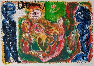 Rik van Iersel - Nachtelijke ontmoeting, kleurenlitho kopen? Bied vanaf 25!