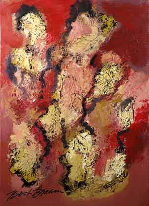 Bert Braam - Acryl op doek, Zonder titel verkocht voor € 1!