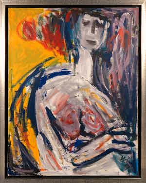 Martin van Wordragen - Olieverf op doek, Het model - Ingelijst (Groot) verkocht voor € 1!