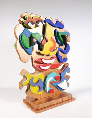 Roja Ting - Tweezijdig beschilderd houten sculptuur kopen? Bied vanaf 1!