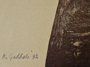 Klaas Gubbels - in zeer kleine oplage (15) gemaakte lithografie - "kan, schaal, peer" GROOT! kopen? Bied vanaf 326!