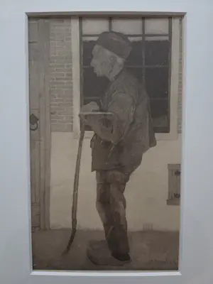 Jan Mankes - Twee maal boerenknecht. Ingelijst. kopen? Bied vanaf 20!