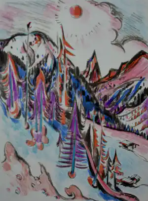 Jan Wiegers - Kleurenlitho: Berglandschap verkauft für € 152!
