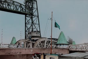 Ciano Siewert - Ingelijste aquarel: De hef te Rotterdam - 1999 kopen? Bied vanaf 165!