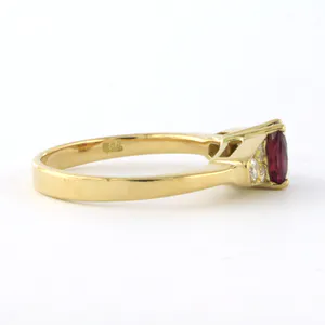 18k gouden ring bezet met toermalijn en 8 kant geslepen diamant tot. 0.18ct kopen? Bied vanaf 240!