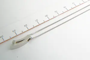 85 - Fijn 14Krt witgouden gourmette collier & (0.15ct) diamanten hanger kopen? Bied vanaf 190!