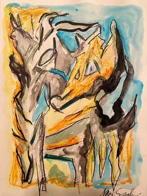 Jan Sierhuis - Acryl/Krijt verkocht voor € 1!