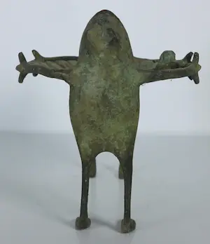 Onbekend - metalen schaaltje met kikkers en lelieblad kopen? Bied vanaf 50!