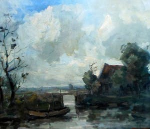 Hans Vermolen - Landschap met bruggetje kopen? Bied vanaf 100!