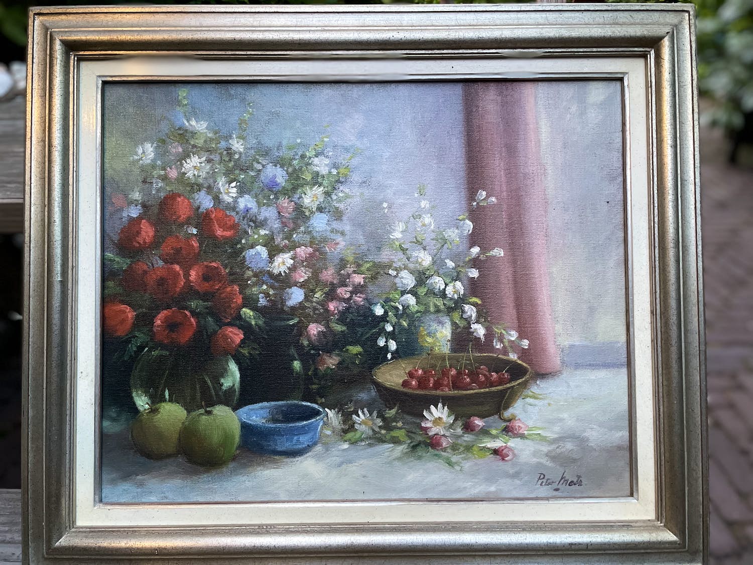 Peter Motz - Bloemstilleven met fruit kopen? Bied vanaf 200!