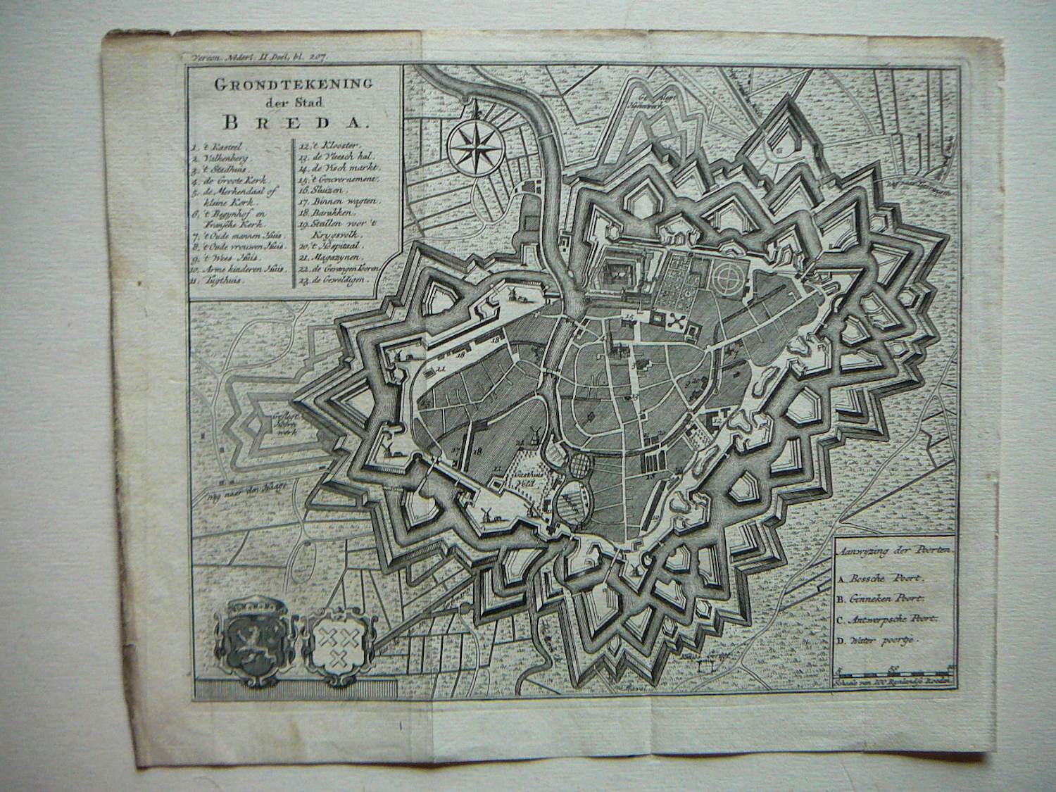Isaac Tirion - Breda 2x Tirion , grondtekening N vd Meer , Turfschip verkocht voor € 75!