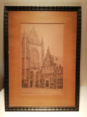 Adriaan Terhell - onder pseudoniem C. de Zeeuw Stadsgezicht "Vleesch Hal, Haarlem" kopen? Bied vanaf 25!