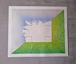 Bart Boumans - potloodgesigneerd kleuren - Litho "Hollands landschap" - 1973 kopen? Bied vanaf 58!