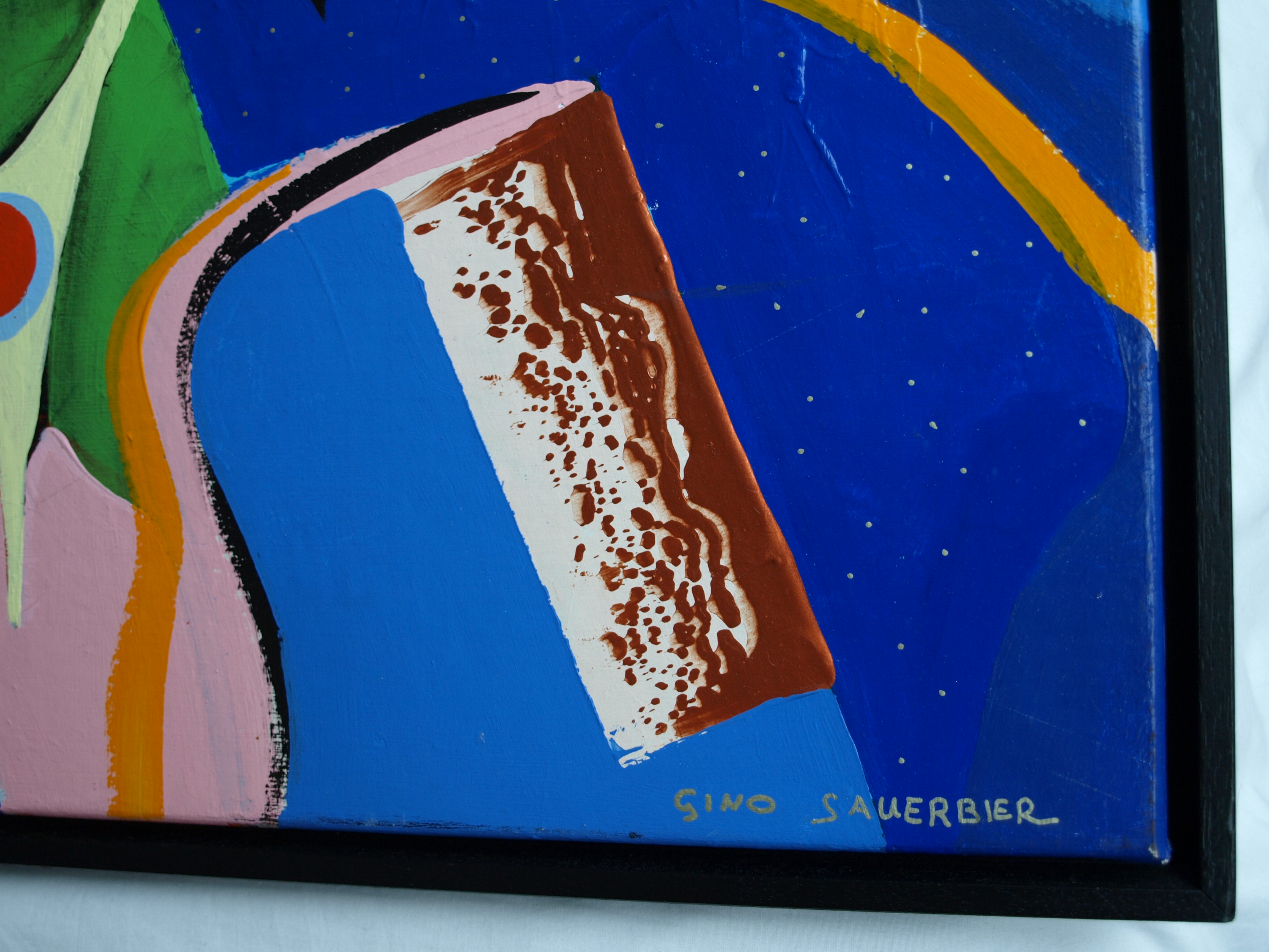 Gino Sauerbier - Acryl op doek , I Feel so good - ingelijst - GROOT - 100 x 100 cm kopen? Bied vanaf 150!