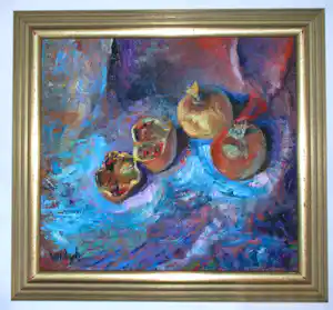 Willy Hagenbeek - Stilleven met granaatappels - olieverfschilderij vendu pour 100€ !