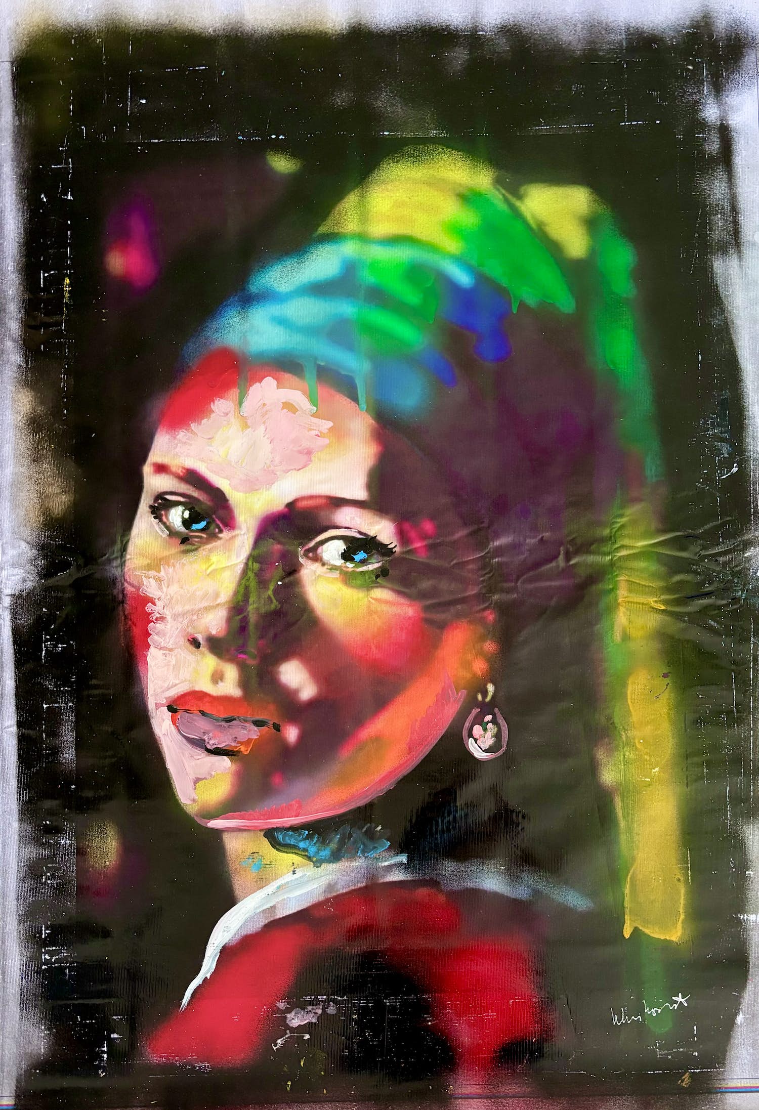 Peter Klashorst - Het meisje met de parel (naar Johannes Vermeer) verkocht voor € 295!