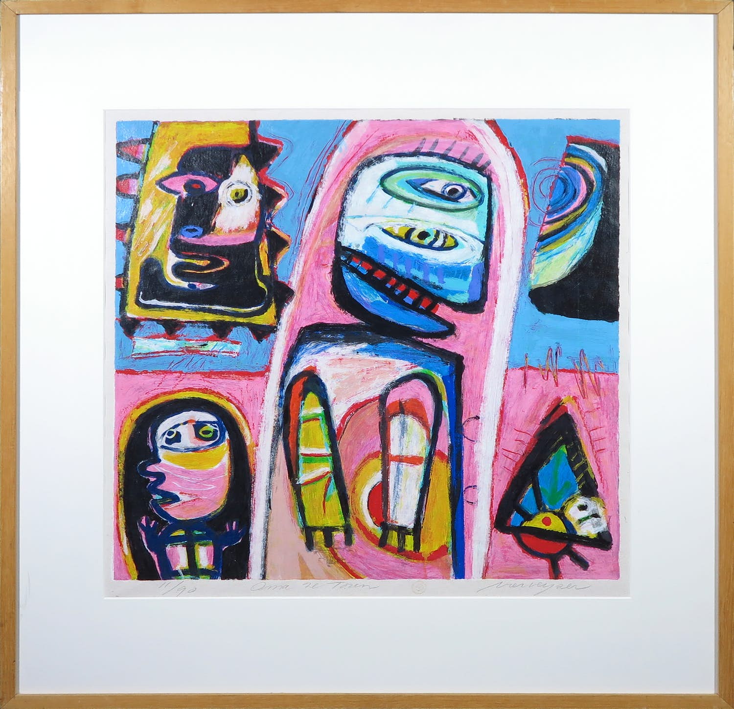 Henk Vierveijzer - Zeefdruk, Oma ze toren - Ingelijst verkocht voor € 50!