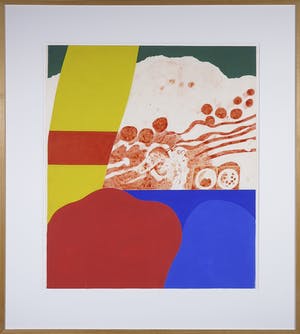 Jef Diederen - Gouache, Rode straat (I) - Ingelijst (Groot) kopen? Bied vanaf 150!