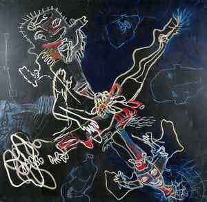 Rachid Ben Ali - Gemengde techniek op doek, Zonder titel (Groot) verkocht voor € 1!