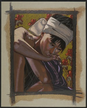 Nico Vrielink - 'Op de brug naar de tempel' met tekst van Marion Bloem + twee losse zeefdrukken kopen? Bied vanaf 70!