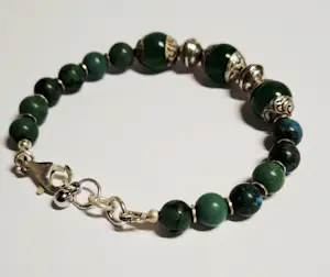 Nieuwe Armband van natuurlijke turquoise en groene Jade de zilveren armband kopen? Bied vanaf 75!